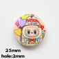 Flat Pop Art Acrylic Beads 25mm Printed Character Design 20pcs 12