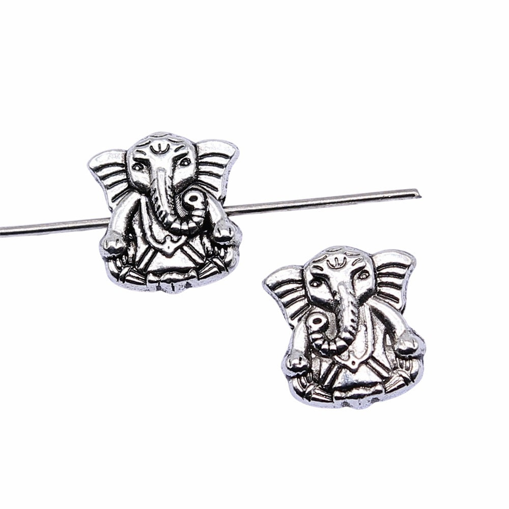 Elephant Metal Beads 11mm Antique Silver Tone Alloy 30pcs 3