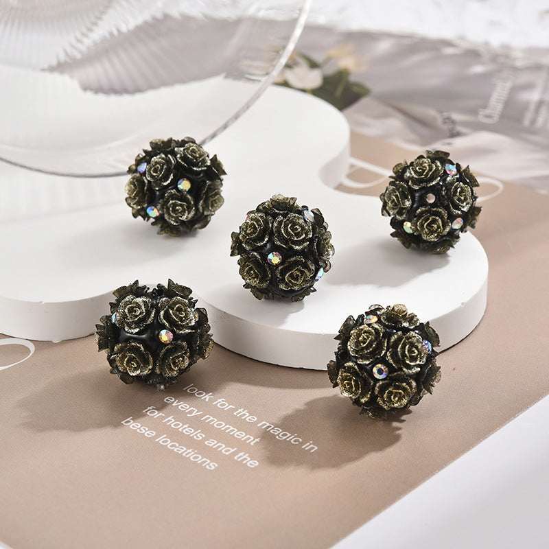 Flower Cluster Clay Beads 19mm Camellia Diamond Polymer 30pcs 4