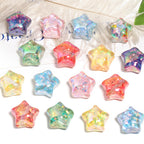 Plating Star Acrylic Beads 20mm Colorful Glitter Powder 25pcs 4