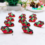 Silicone Focal Beads Christmas Sleigh Grinch Wearing Santa Hat 20pcs 3