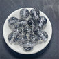 Clear Tinsel Filled Resin Beads 16mm Round Shimmering Blue 100pcs 8