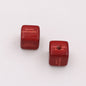 Christmas Square Acrylic Beads 14mm Red Printed 20pcs 8