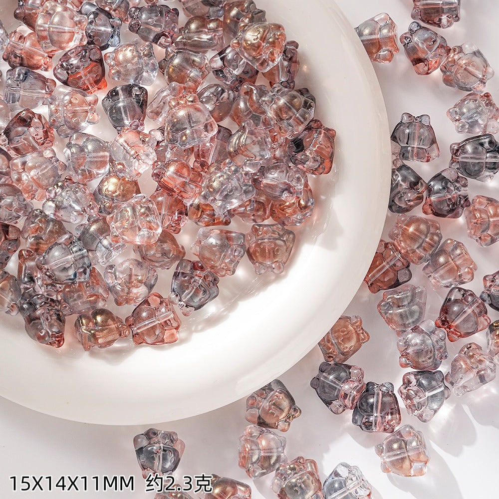Clear Cartoon Cinnamorol Glass Beads 15mm Mixed Colors 50pcs 13