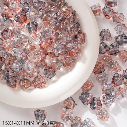 Clear Cartoon Cinnamorol Glass Beads 15mm Mixed Colors 50pcs 13