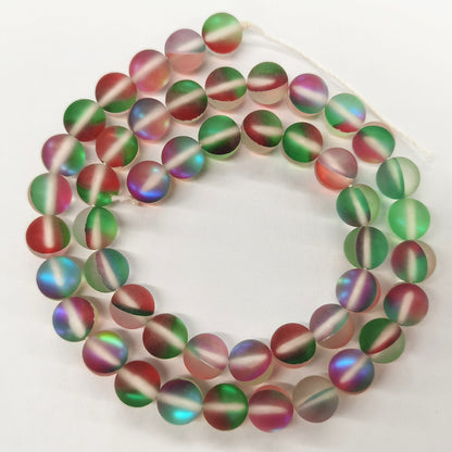 Matte Colorful Iridescent Mermaid Glass Beads 6mm 62pcs 20