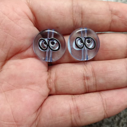 Clear Expression Acrylic Beads 18mm Printed Glossy 100pcs 8