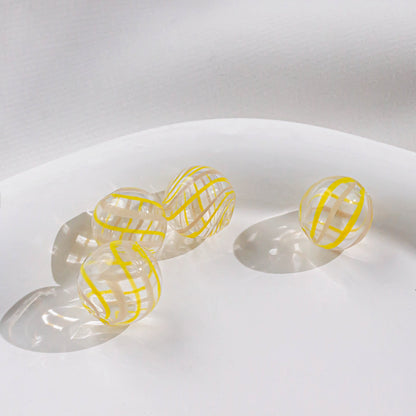 Swirl Pattern Blown Glass Beads 10-16mm Colorful Translucent 4pcs 24