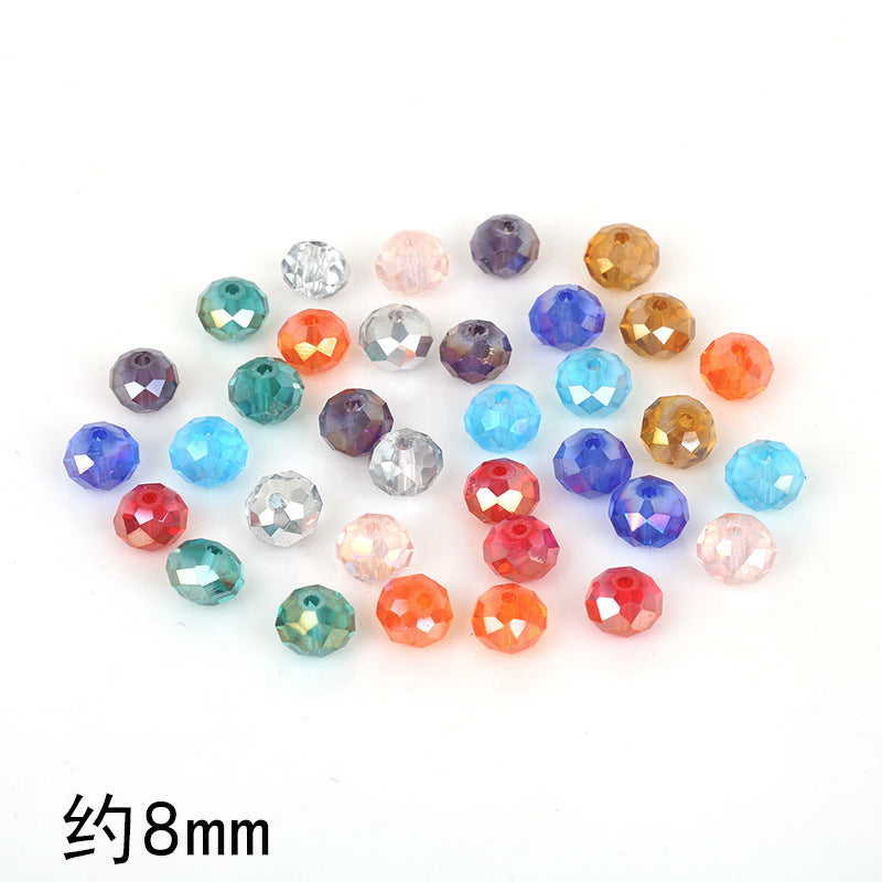 Glass Faceted Spacer Beads 8mm Iridescent Plating 4