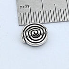Irregular Spiral Pattern Metal Beads 10mm Antique Silver Tone 200pcs 3