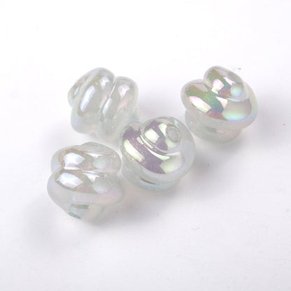 UV Plating Twisted Acrylic Beads 17mm Glitter Powder 50pcs 7