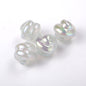 UV Plating Twisted Acrylic Beads 17mm Glitter Powder 50pcs 7
