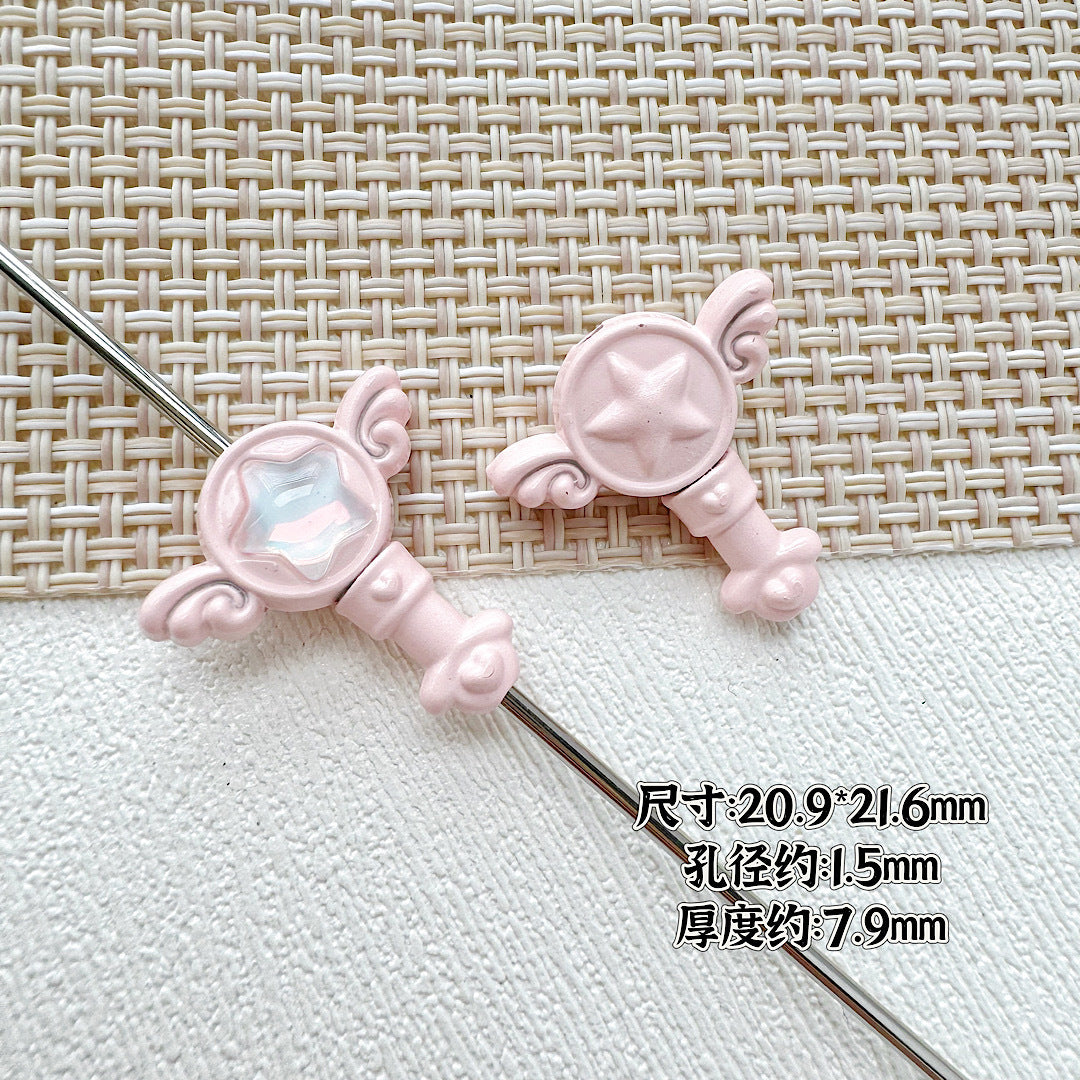 Wand Metal Beads Painted Anime Style Alloy 10pcs 15