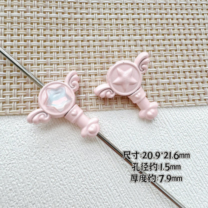 Wand Metal Beads Painted Anime Style Alloy 10pcs 15