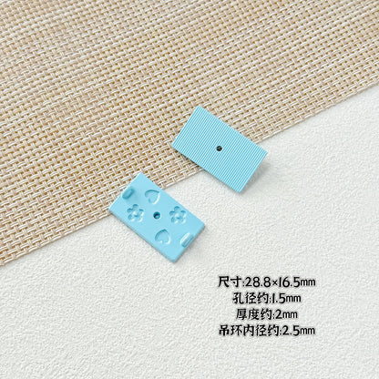 Painted Rainbow and Swing Plate Metal Beads 43mm 28mm Baking Finish 10pcs 11