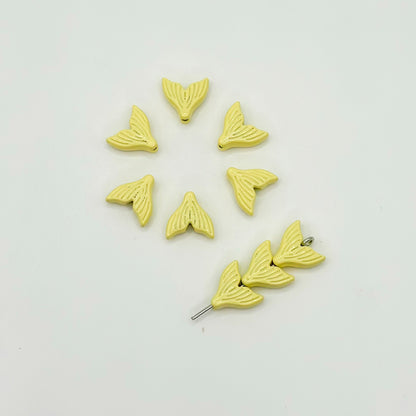 Mermaid Tail Metal Beads 10mm Pastel Painted Scales 20pcs 11