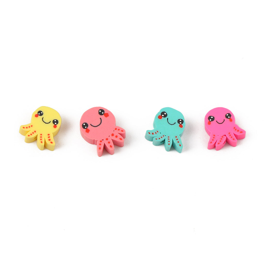 Octopus Clay Beads 10mm Colorful Polymer Cute Faces 100pcs 5