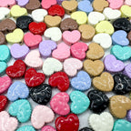 Heart Metal Beads 12mm Baking Painted Biscuit Style 20pcs 4