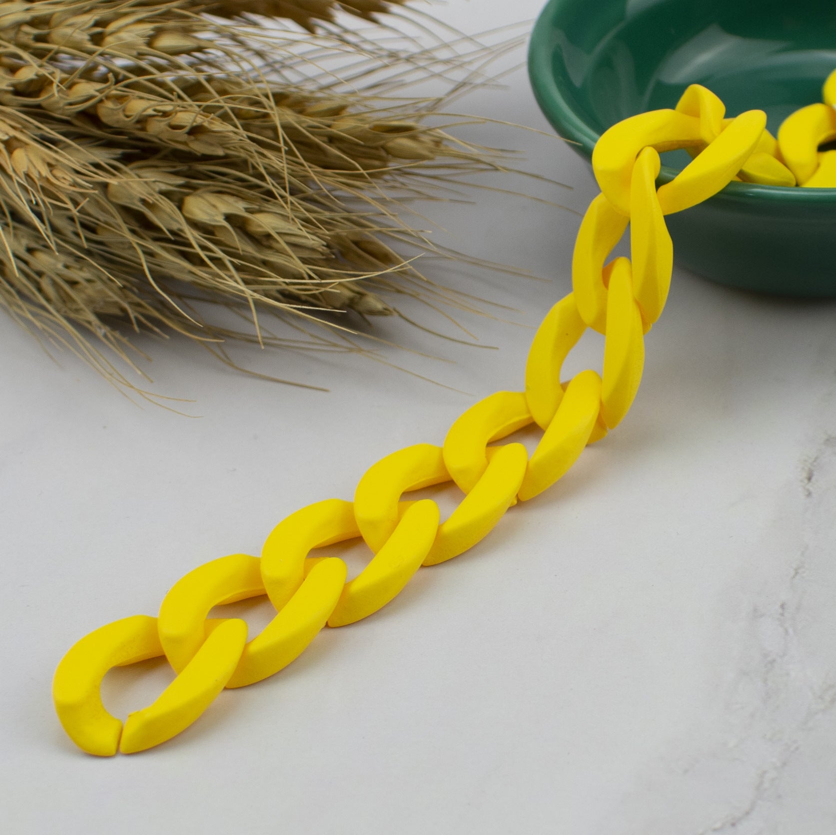Matte Colorful Acrylic Open Chain Links 23mm 100pcs 19