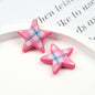 Grid Pattern Printed Star Acrylic Beads 21mm Multicolor 20pcs 6
