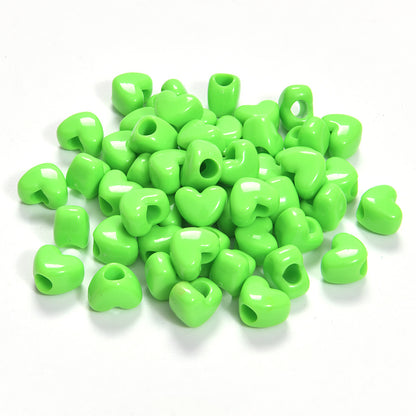 Bright Colored Heart Acrylic Beads 15mm Large Hole 10pcs 10
