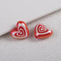 Plating Heart Acrylic Beads 18mm Spiral Pattern Glossy 50pcs 14