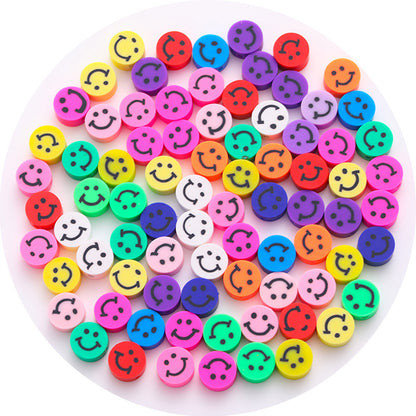 Flat Clay Beads 10mm Color Fruit Cartoon Mixed Design 1000pcs 17