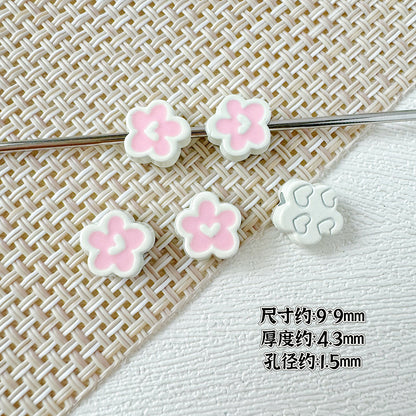 Spoon and Flower Metal Beads 15mm and 9mm Baking Painted 20pcs 16