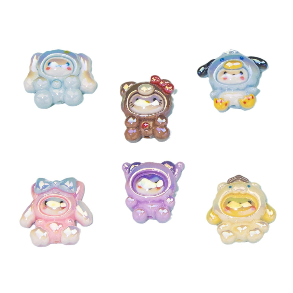 Glossy Sanrio Character Resin Beads Cute Costume Design 10pcs 5