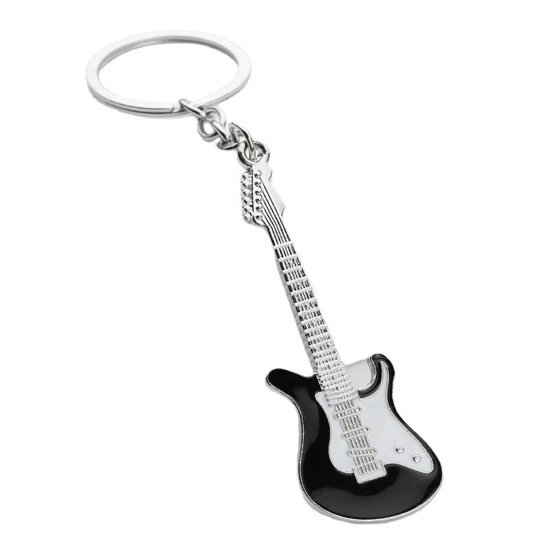 Metal Electric Guitar Keychain Vibrant Colors Zinc Alloy 5