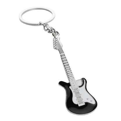 Metal Electric Guitar Keychain Vibrant Colors Zinc Alloy 5