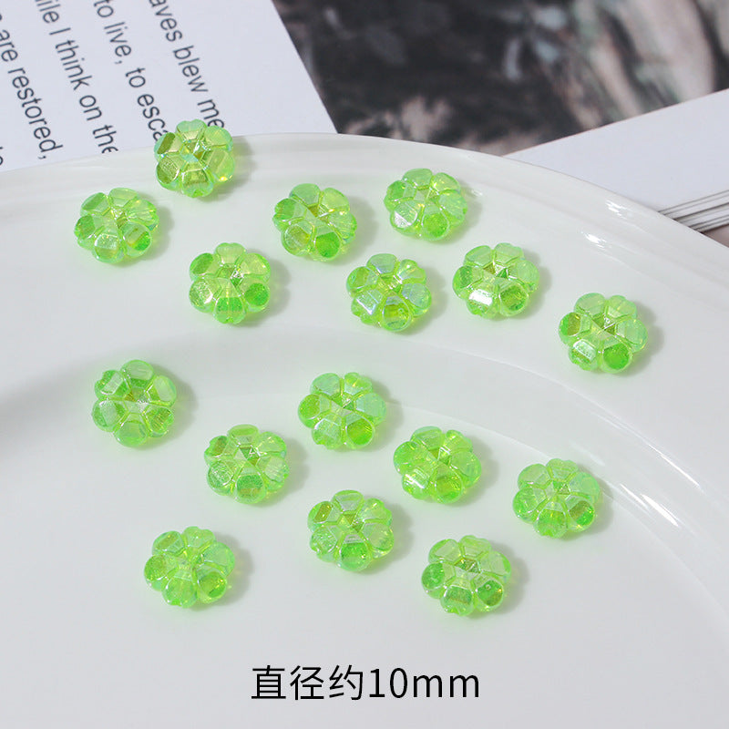 Transparent Faceted Plum Acrylic Beads 10mm Colorful Assorted 50pcs 8