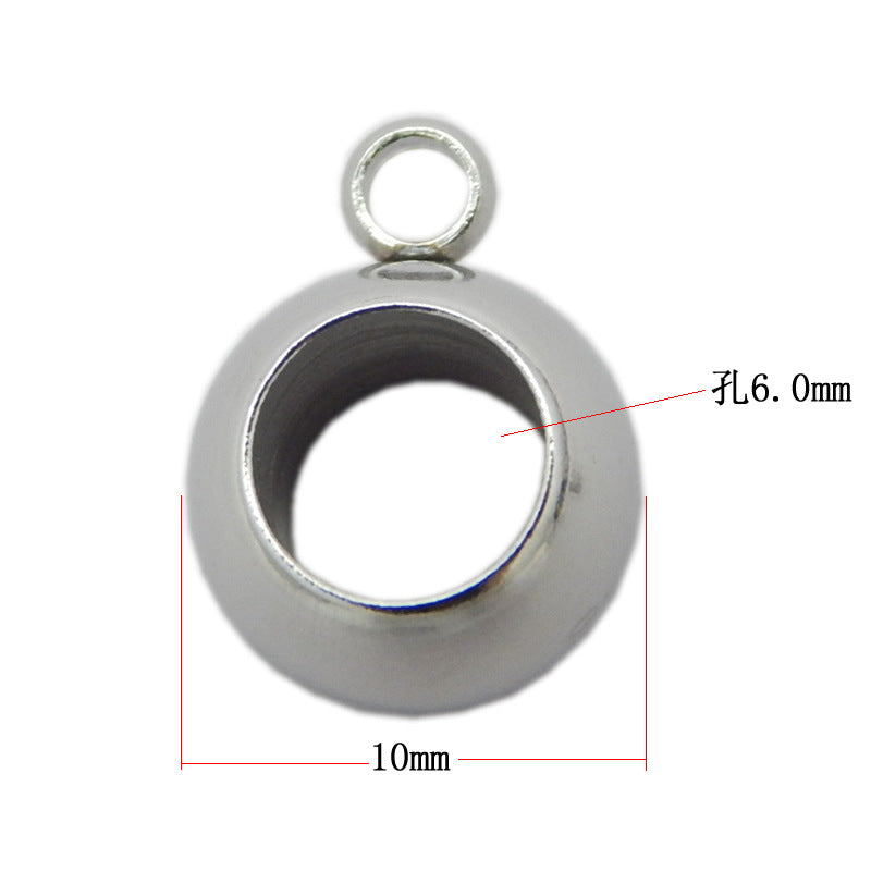 Stainless Steel Round Crimp Metal Beads 6.5-13mm Large Hole 20pcs 12