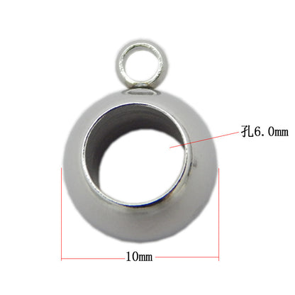 Stainless Steel Round Crimp Metal Beads 6.5-13mm Large Hole 20pcs 12