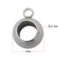 Stainless Steel Round Crimp Metal Beads 6.5-13mm Large Hole 20pcs 12