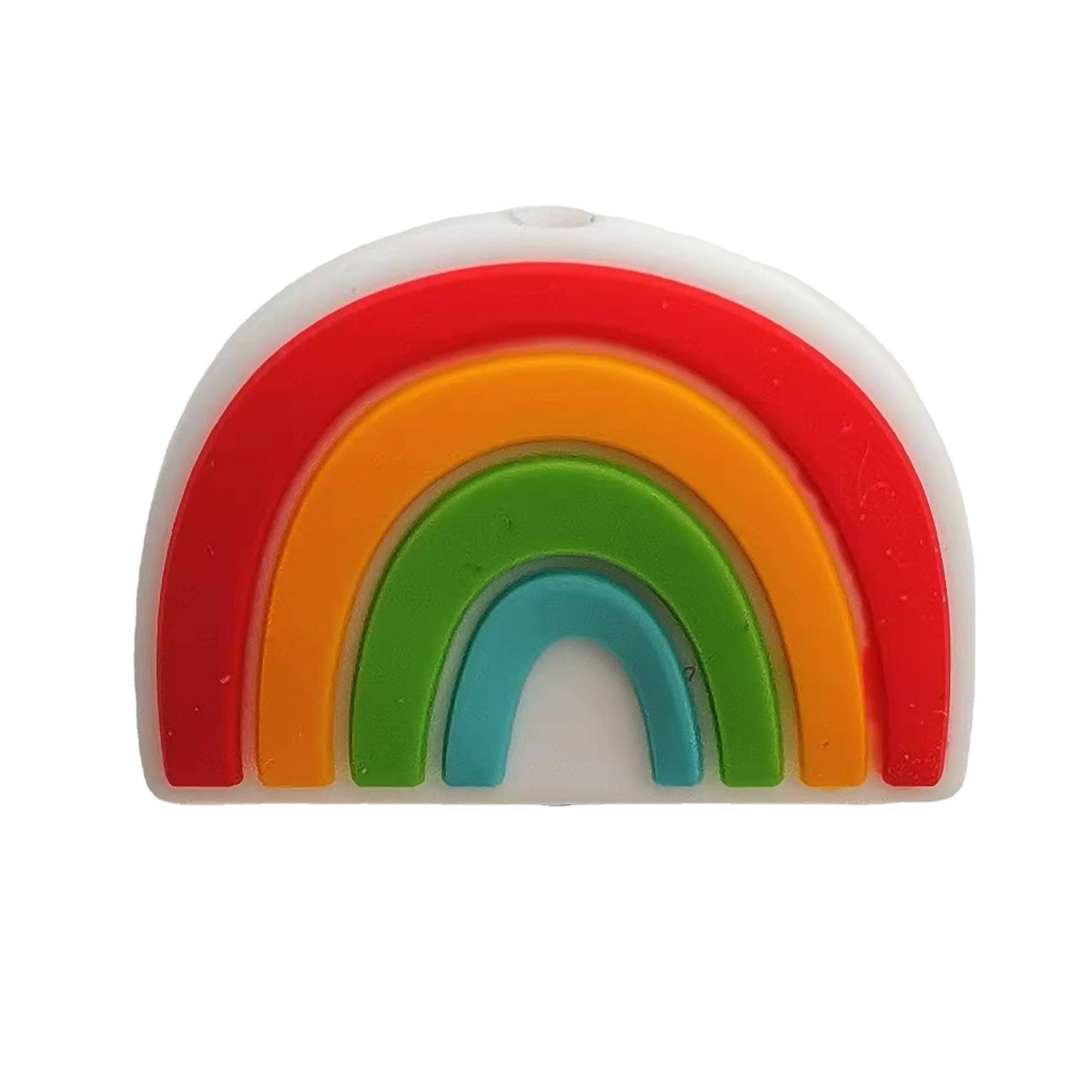 Silicone Focal Beads Rainbow Colorful Layered Text 20pcs 4
