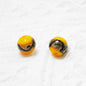 Lampwork Glass Beads Round 12mm Vintage Wavy Line Gold Foil 10pcs 10