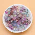 Crackle Round Glass Beads 8mm Gradient Dual Color Translucent 100pcs 4