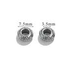 Stainless Steel Large Hole Metal Beads 6mm 7.5mm Wheat Ears Cloud Pattern 10pcs 6