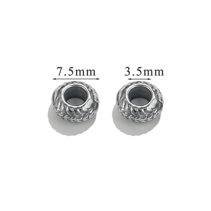 Stainless Steel Large Hole Metal Beads 6mm 7.5mm Wheat Ears Cloud Pattern 10pcs 6