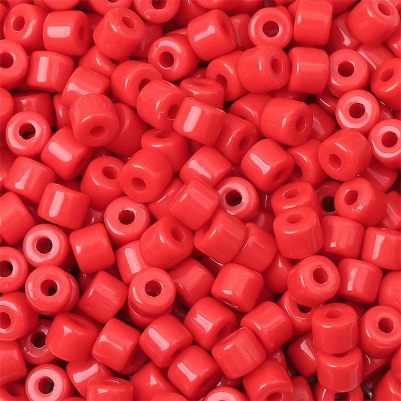 Cream Colored Pony Beads Acrylic 6mm Matte Wide Hole 50pcs 5