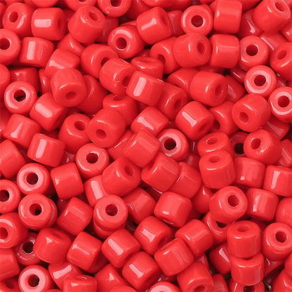 Cream Colored Pony Beads Acrylic 6mm Matte Wide Hole 50pcs 5