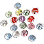 Transparent Colored Mirror Wheat Ear Printing Acrylic Round Beads 16mm 50pcs 6