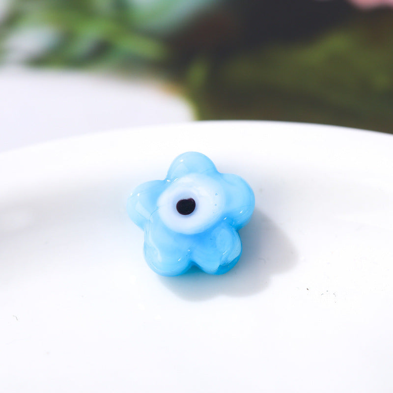 Lampwork Glass Beads Flower Shape 12mm Colorful Evil Eye 50pcs 8