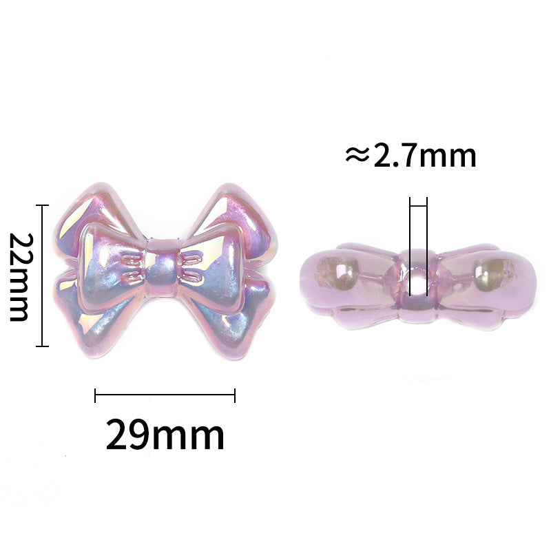 Glow Plating Double Layer Butterfly Acrylic Beads 22-29mm Pastel 50pcs 3