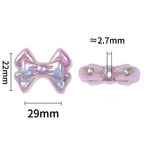 Glow Plating Double Layer Butterfly Acrylic Beads 22-29mm Pastel 50pcs 3
