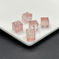 Carving Square Glass Beads 14mm Transparent Pastel Mixed 100pcs 11