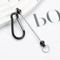Beadable Carabiner Keychain Metal Shiny Frame Colorful Options 6