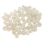 Frosted Round Acrylic Beads 8-10mm Transparent Gold Star 100pcs 5