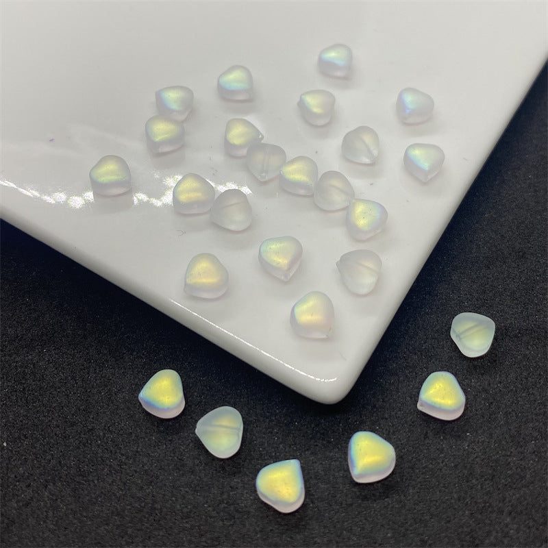 Czech Glass Beads Small Heart 6mm Peach Color 100pcs 12